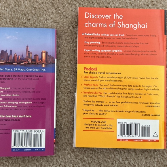 Shanghai City China travel guide books by leading publishers Fodors & Frommer’s - Picture 3 of 6